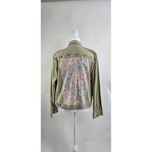Tantrums Sage Green Floral Patchwork Embroidered Cotton Jacket